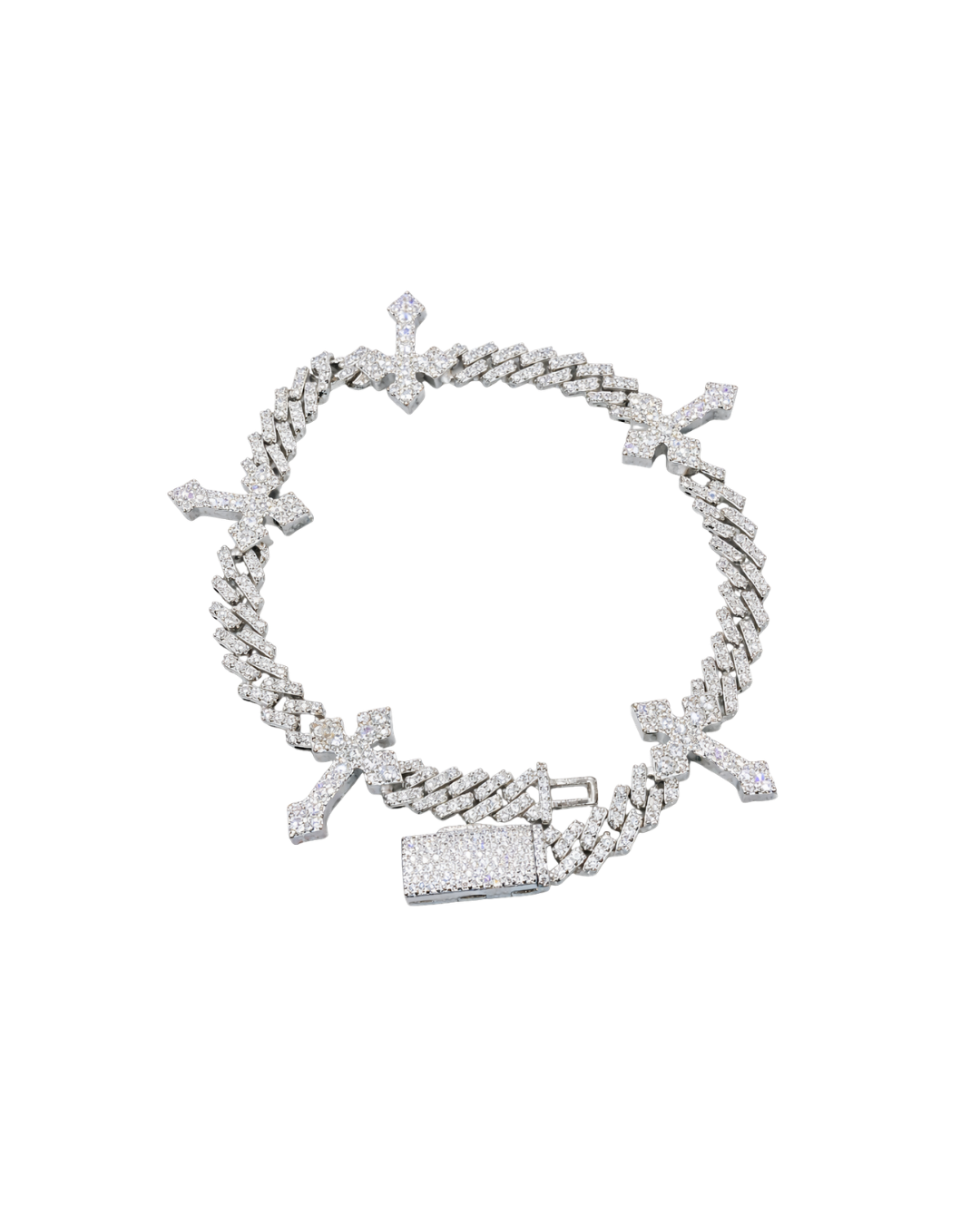 Pulsera Cubana Cruces con Zirconias